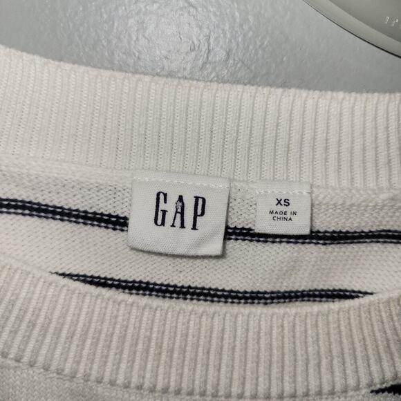 Gap Bon Vivant Womens Raglan Sweater Size XS White And Navy Stripe - Picture 6 of 11